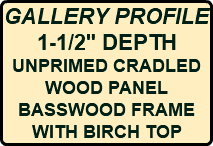 GALLERY PROFILE 1-1/2" DEPTH UNPRIMED CRADLED WOOD PANEL BASSWOOD FRAME WITH BIRCH TOP
