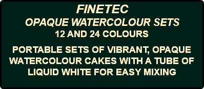 FINETEC OPAQUE WATERCOLOUR SETS 12 AND 24 COLOURS PORTABLE SETS OF VIBRANT, OPAQUE WATERCOLOUR CAKES WITH A TUBE OF LIQUID WHITE FOR EASY MIXING