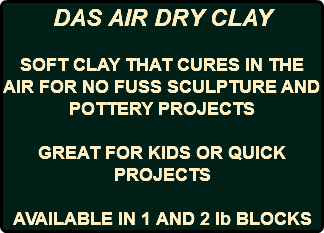 DAS AIR DRY CLAY SOFT CLAY THAT CURES IN THE AIR FOR NO FUSS SCULPTURE AND POTTERY PROJECTS GREAT FOR KIDS OR QUICK PROJECTS AVAILABLE IN 1 AND 2 lb BLOCKS