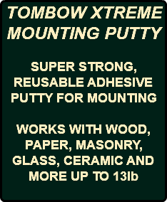 TOMBOW XTREME MOUNTING PUTTY SUPER STRONG, REUSABLE ADHESIVE PUTTY FOR MOUNTING WORKS WITH WOOD, PAPER, MASONRY, GLASS, CERAMIC AND MORE UP TO 13lb 