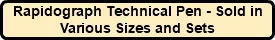 Rapidograph Technical Pen - Sold in Various Sizes and Sets